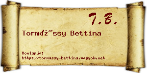 Tormássy Bettina névjegykártya