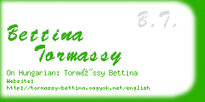 bettina tormassy business card